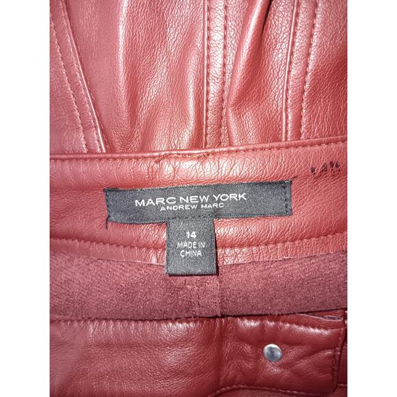 Marc Fisher New York Faux Leather Pants Burgundy size 14 - Picture 4 of 4